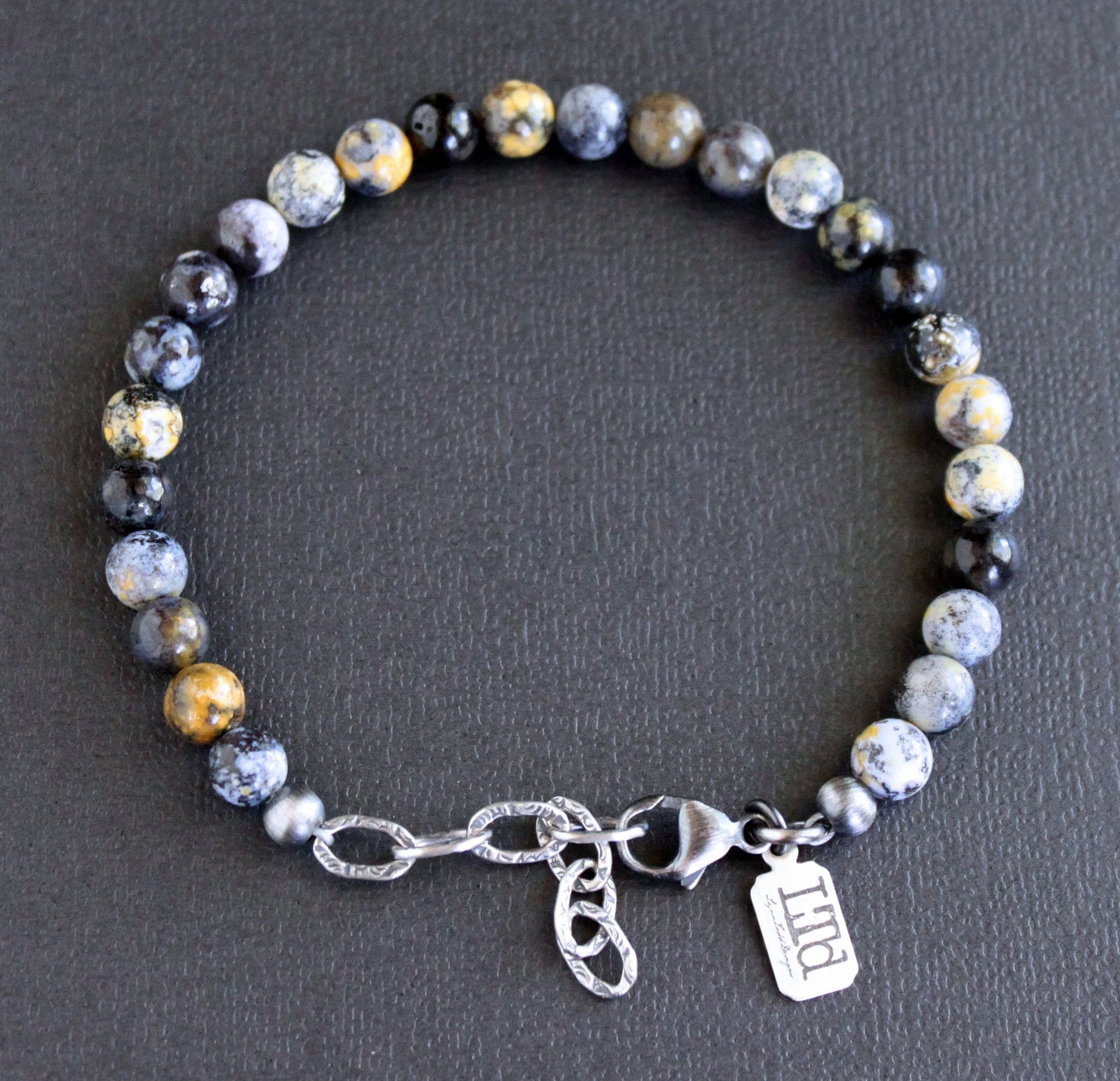 men's adjustable 6mm bead bracelet