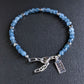 men's adjustable aquamarine bead bracelet