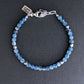 men's 4mm aquamarine cube bead bracelet
