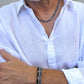 men's blue aquamarine beaded bracelet and necklace