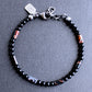 men's 4mm black onyx bead bracelet, adjustable
