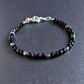 4mm micro faceted cube bead bracelet, men's