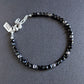 men's adjustable 4mm cube bead bracelet
