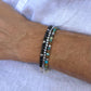 4mm Black Spinel Faceted Cube Bead Bracelet, Adjustable