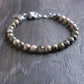 men's blue riolita bead bracelet
