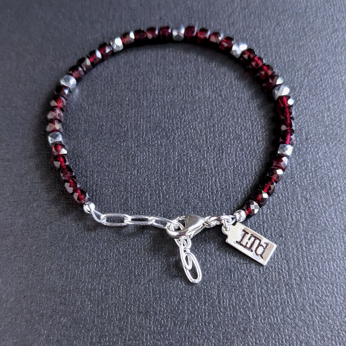 men's adjustable 4mm gemstone bead bracelet