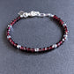 genuine garnet 4mm cube bead bracelet