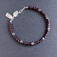 men's red garnet bead bracelet, adjustable