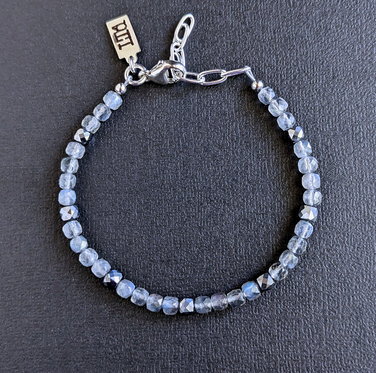 men's labradorite gemstone bead bracelet
