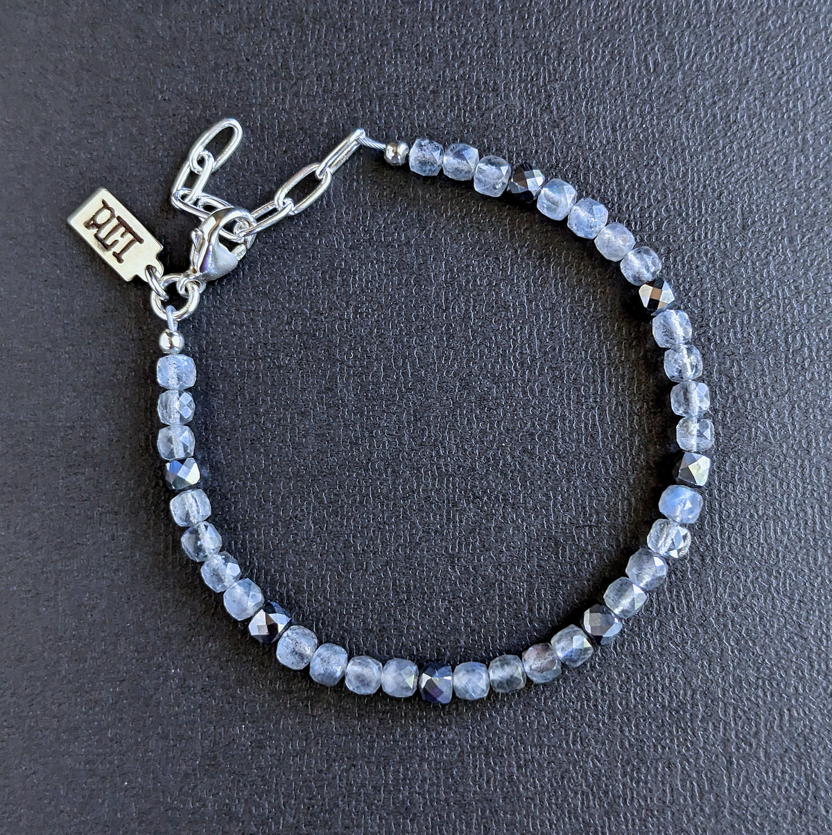 men's labradorite gemstone bead bracelet