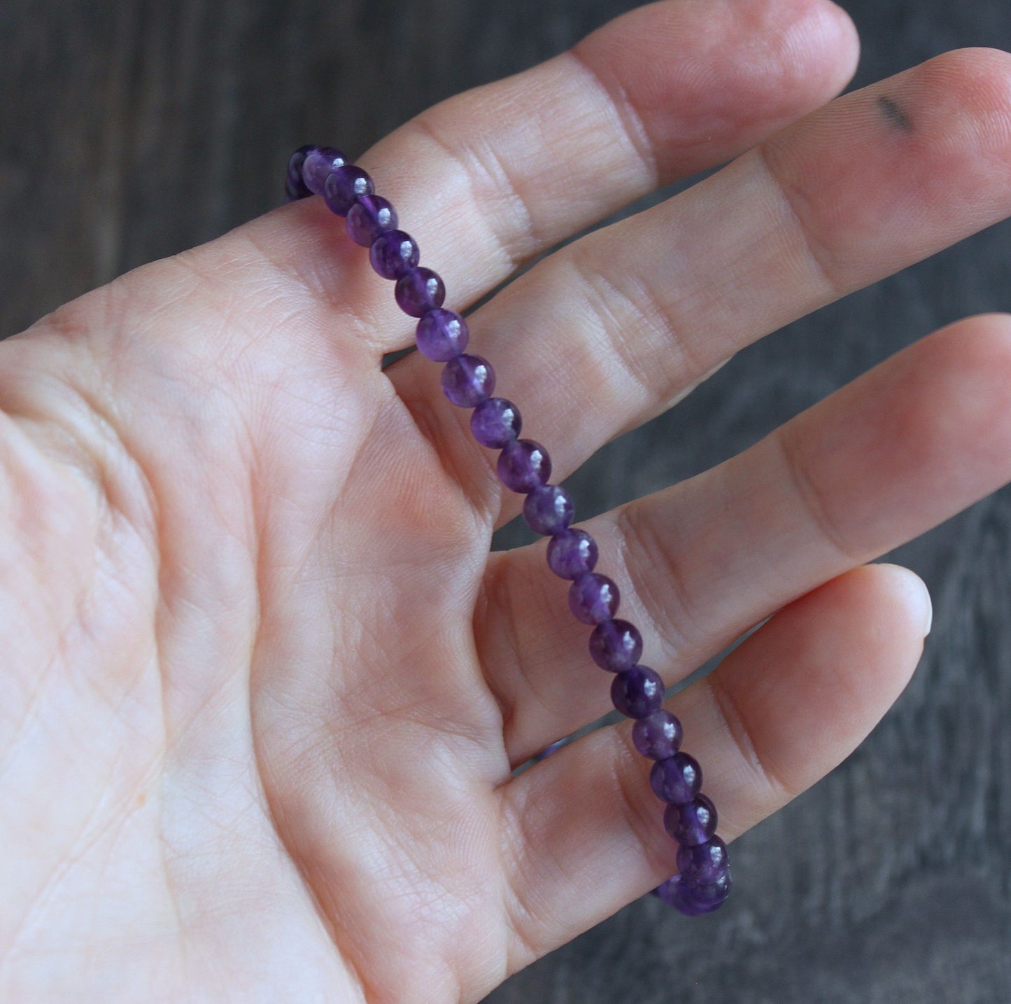 men's 4m amethyst beaded bracelet