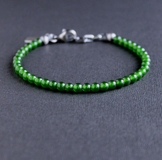 men's jade gemstone bead bracelet, 4mm