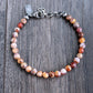 men's red agate bead bracelet