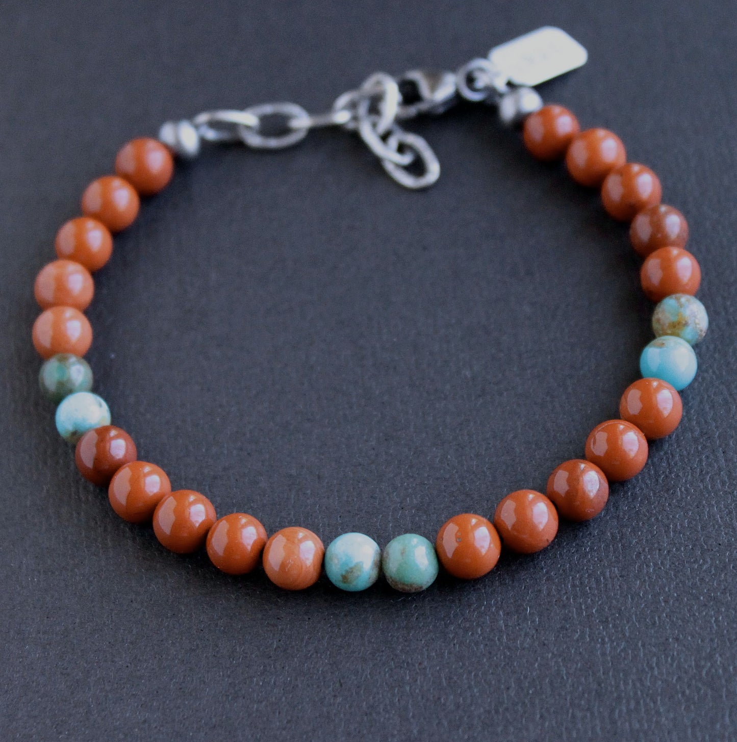 Red Jasper Turquoise Bead Bracelet