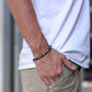 men's crushed sterling silver bead bracelet
