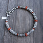 men's crushed silver bead bracelet