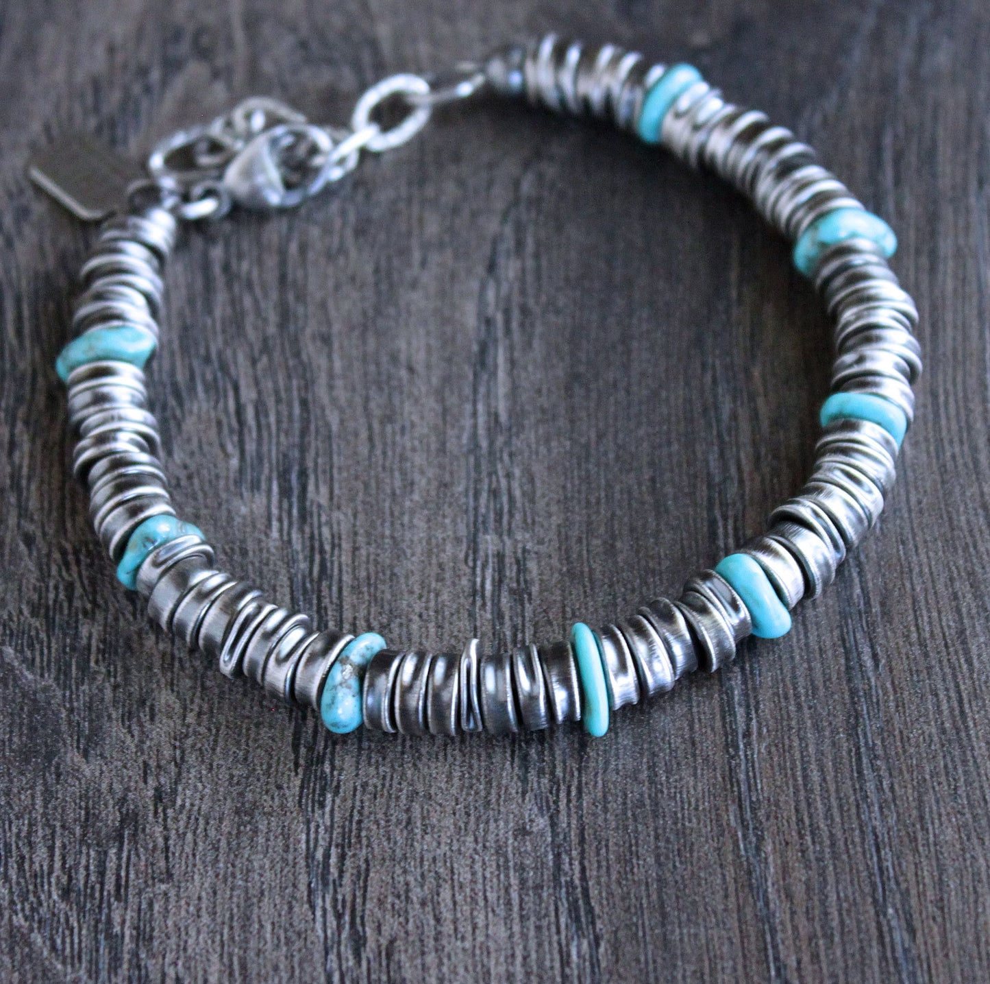 men's sterling silver Kingman turquoise bracelet