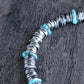 rustic silver bead and turquoise bracelet