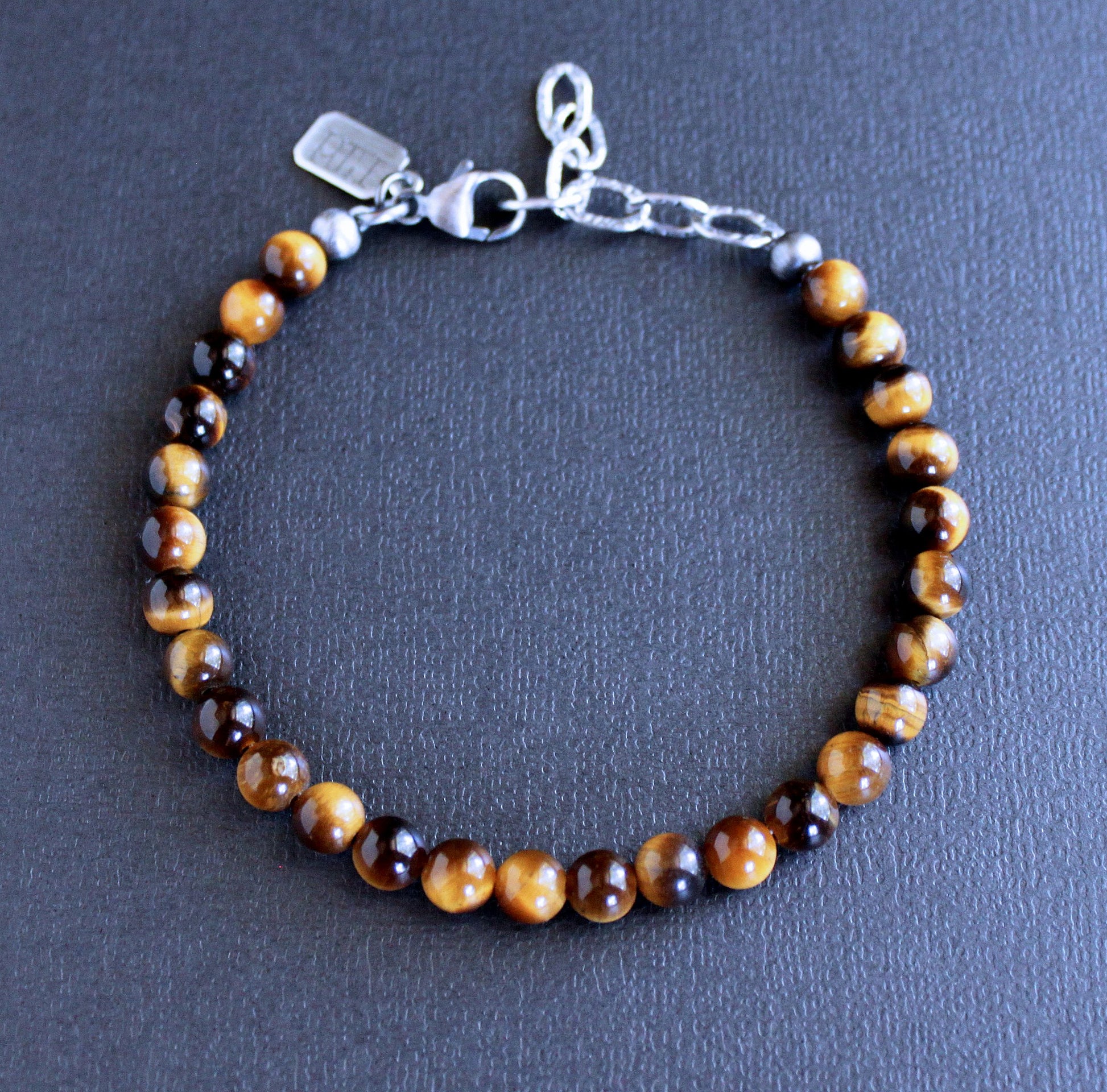 men's tiger eye beaded bracelet