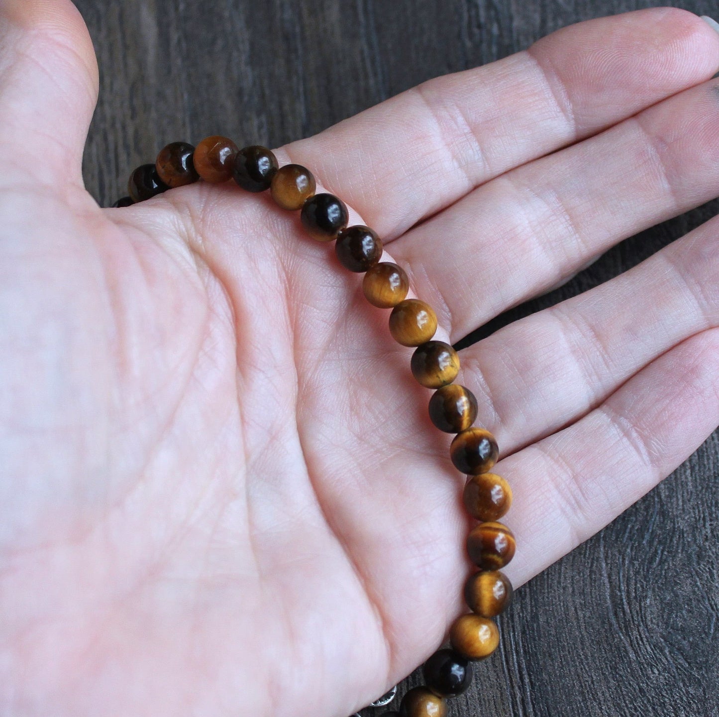 6mm Tiger Eye gemstone bracelet