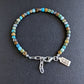 men's adjustable turquoise bead bracelet