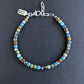 4mm turquoise faceted cube bead bracelet, men's
