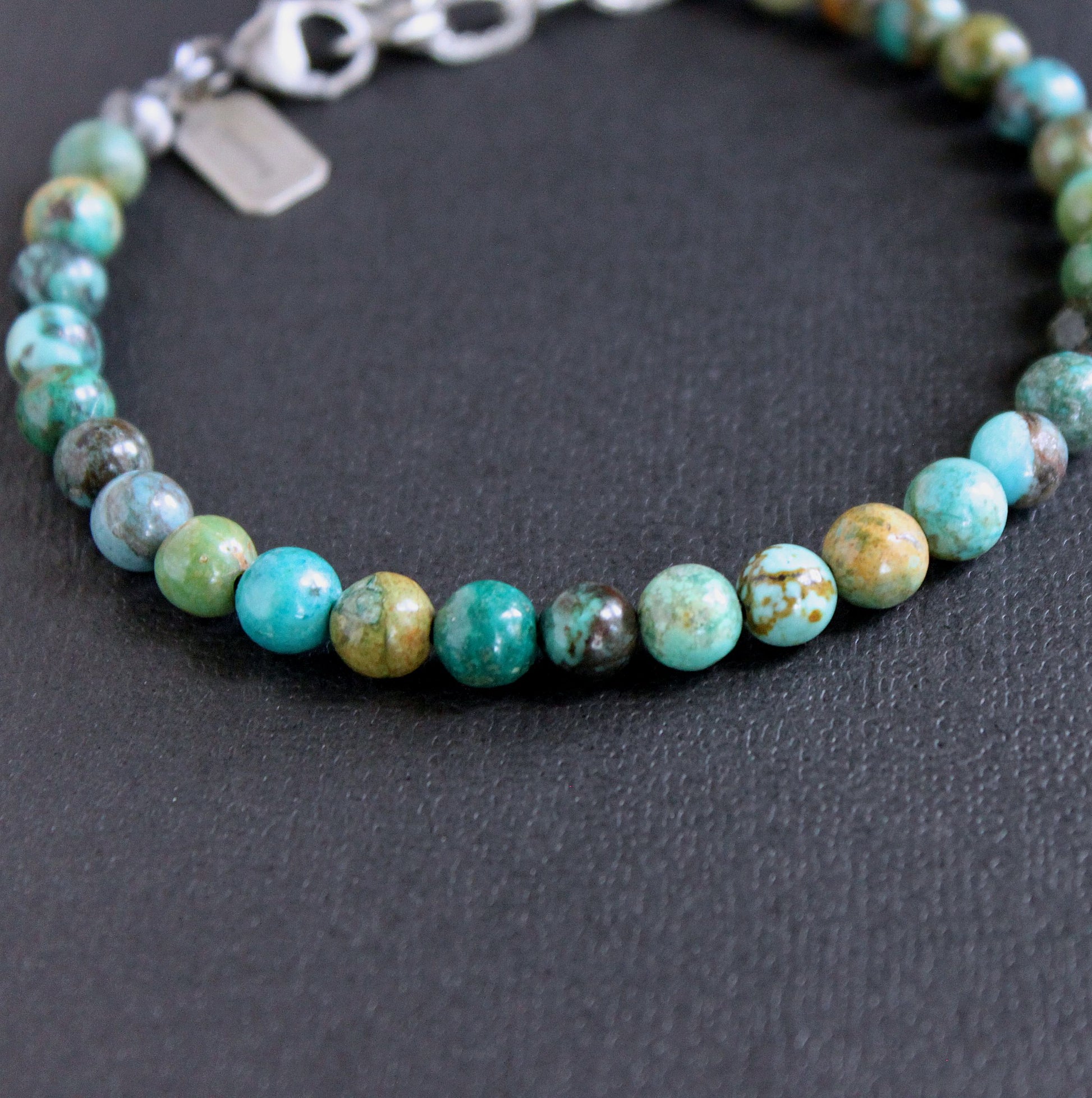 men's 6mm turquoise bead bracelet