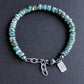 men's adjustable turquoise bead bracelet