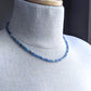 men's 4mm blue cube bead necklace