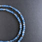 micro faceted blue aquamarine cube bead necklace