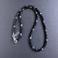 Black Spinel Faceted Cube Bead Necklace, 4mm