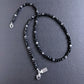 Black Spinel Faceted Cube Bead Necklace, 4mm