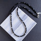 black silver faceted cube bead necklace