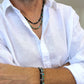 men's black spinel 4mm cube bead necklace