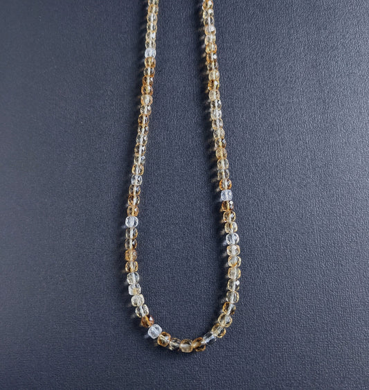 men's 4mm citrine bead necklace