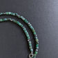 Green Emerald Faceted Cube Bead Necklace, 4mm
