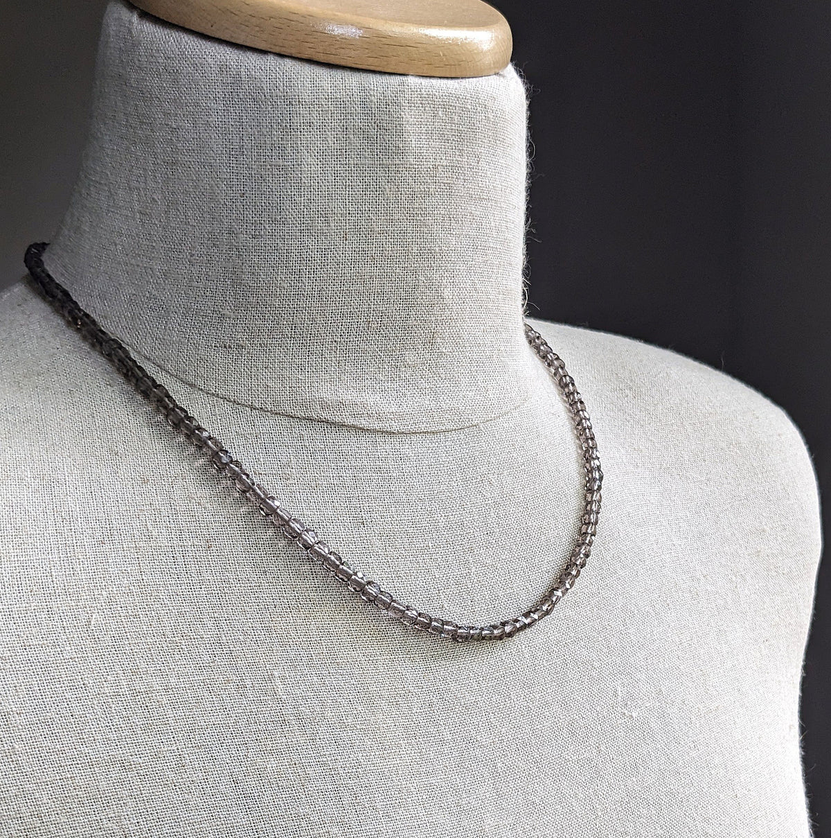 men's 4mm smoky brown bead necklace