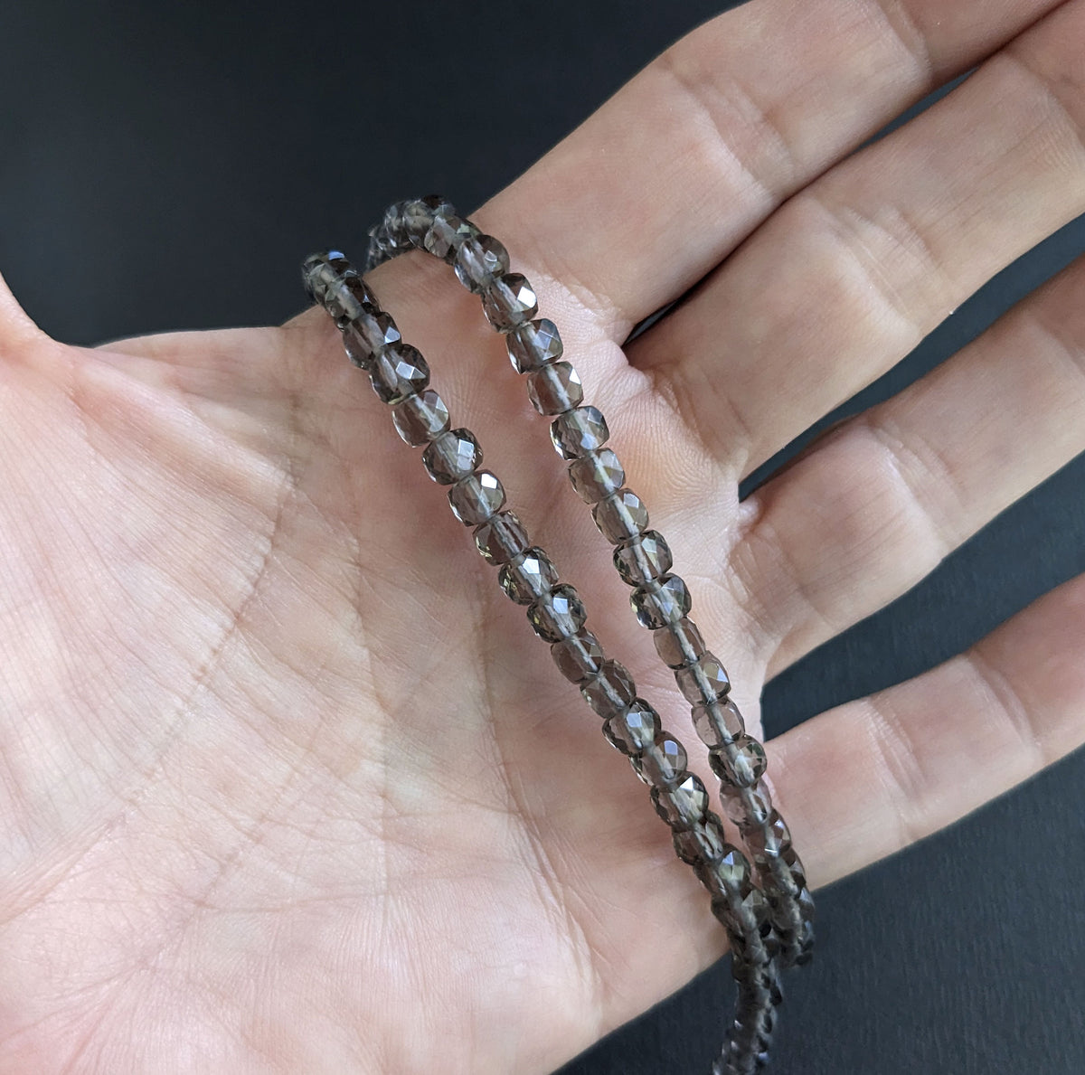 4mm micro faceted gemstone bead necklace