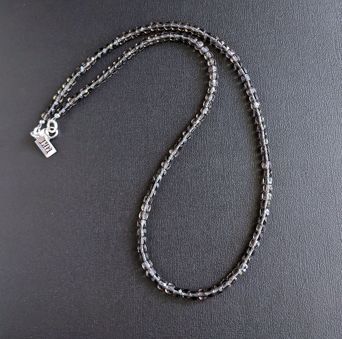 men's 4mm faceted ice obsidian bead necklace