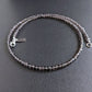 men's ice obsidian cube bead necklace