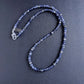 men's 4mm iolite cube bead necklace