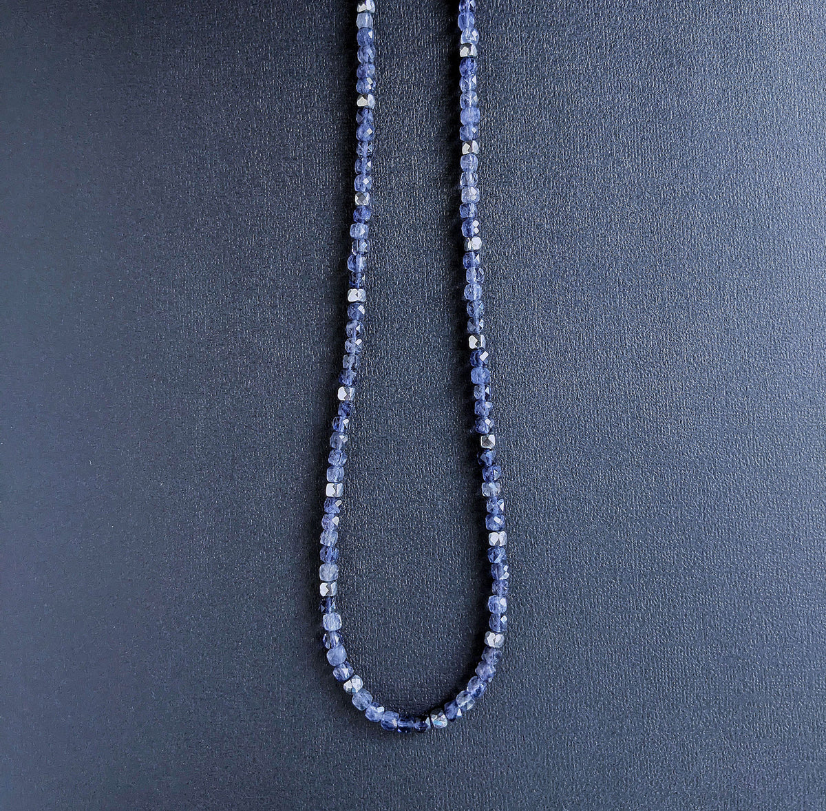 men's purple gemstone bead necklace