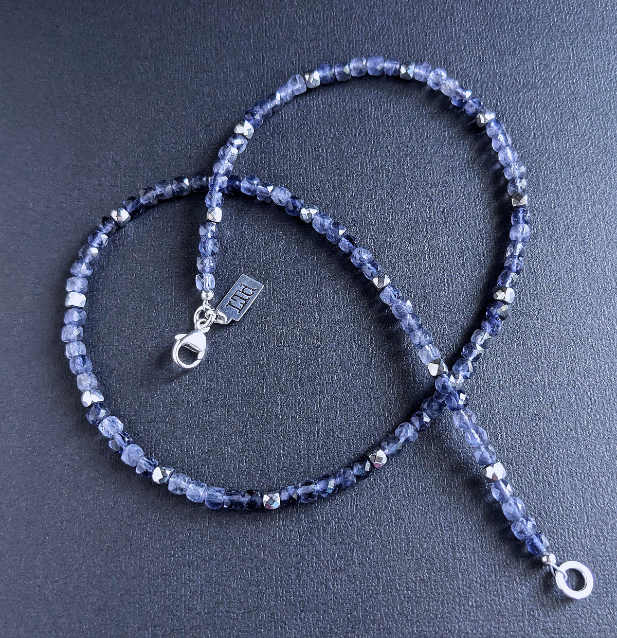 men's iolite beaded necklace