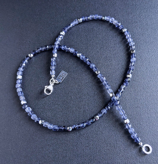 men's iolite beaded necklace