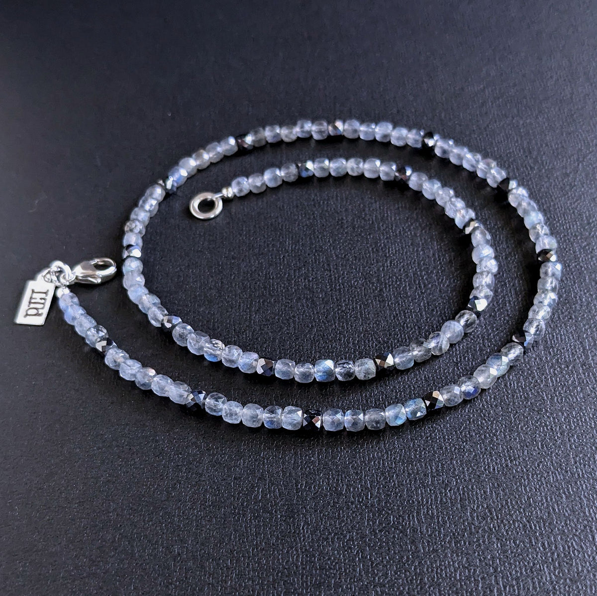 men's 4mm labradorite bead necklace
