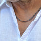 men's 4mm gray bead necklace