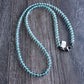 men's simple 4mm light blue bead necklace