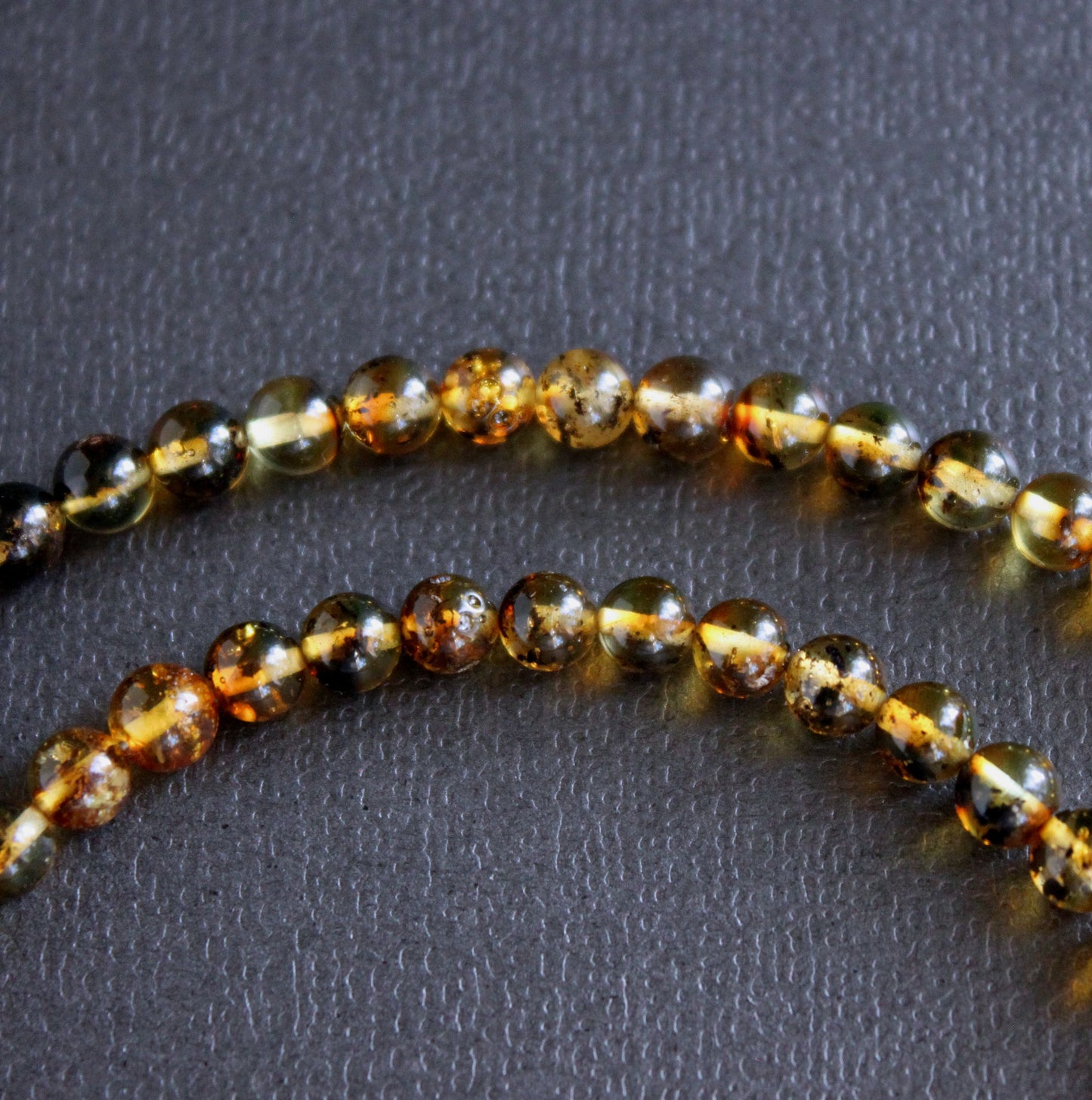 amber dendritic opal bead necklace