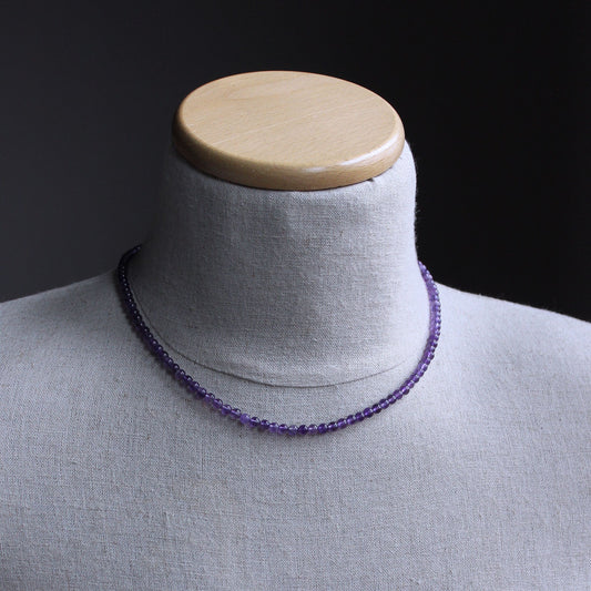 men's 4mm purple bead necklace