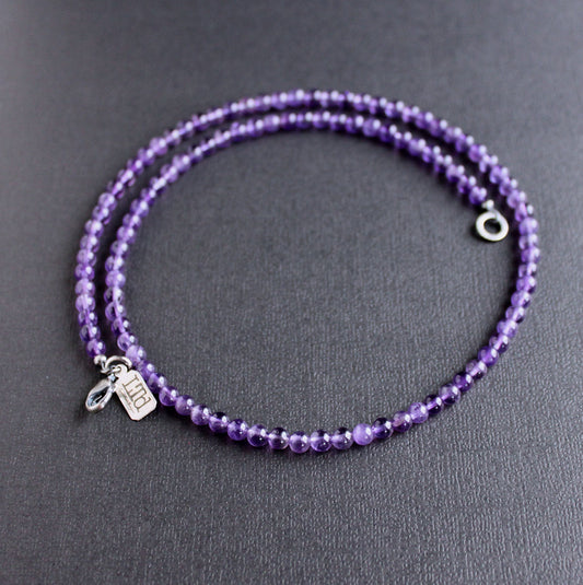 men's amethyst gemstone bead necklace